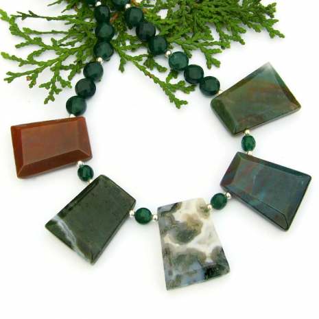 The necklace is approximately 18.5 inches / 47 cm long with a pendant drop of ab