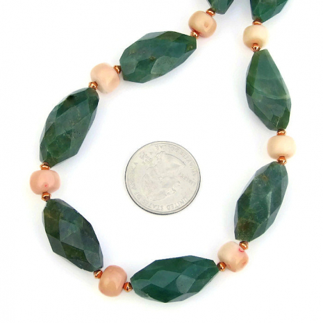 green and peach spring jewelry for her