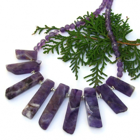 gemstone jewelry purple amethyst sterling silver