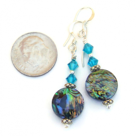 genuine paua shell handmade jewelry gift for her