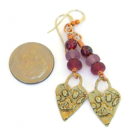 gold bronze paw print hearts jewelry handmade dog lover gift for her