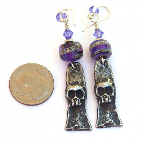 goth halloween skull jewelry gift for her
