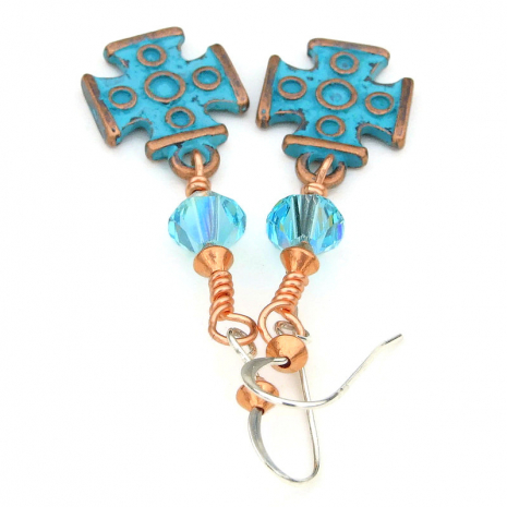 greek cross handmade jewelry religious gift for her