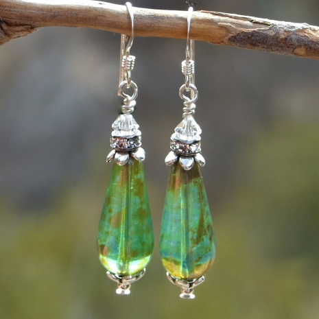 green teardrop jewelry gift for women