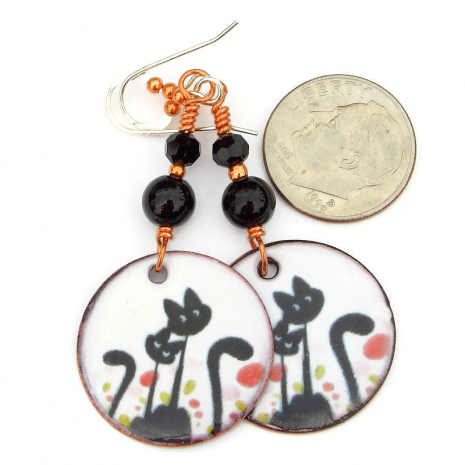 Halloween black cats jewelry gift for her