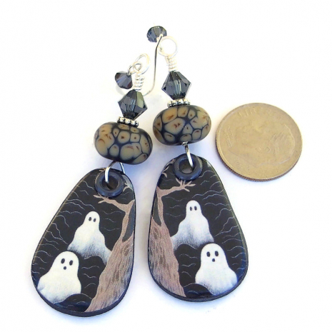 halloween ghost jewelry spooky handmade gift for her