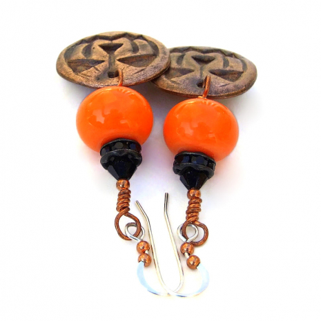 halloween jack o lantern pumpkin earrings gift for her