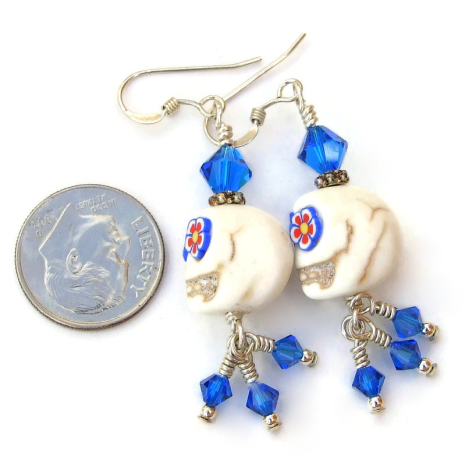 halloween skull handmade jewelry day of the dead gift for her