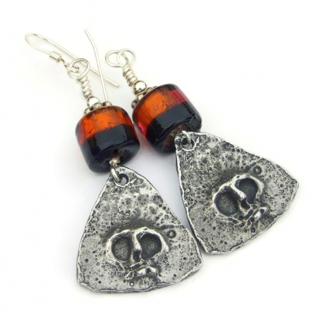 halloween skull jewelry handmade goth gift for women
