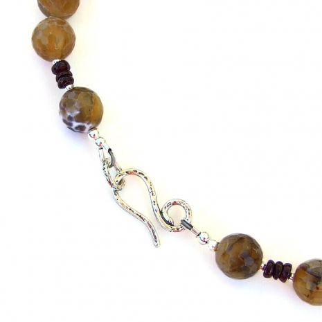 hammered sterling silver hook clasp set