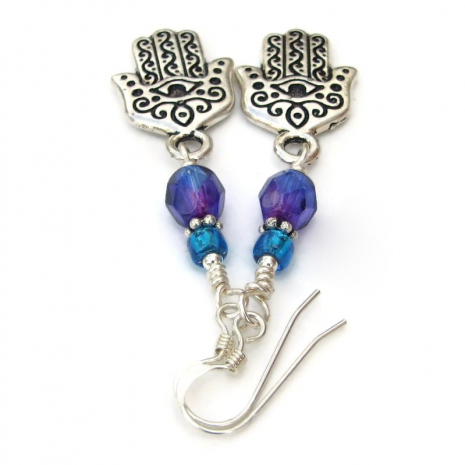 hamsa hand evil eye protection jewelry handmade silver
