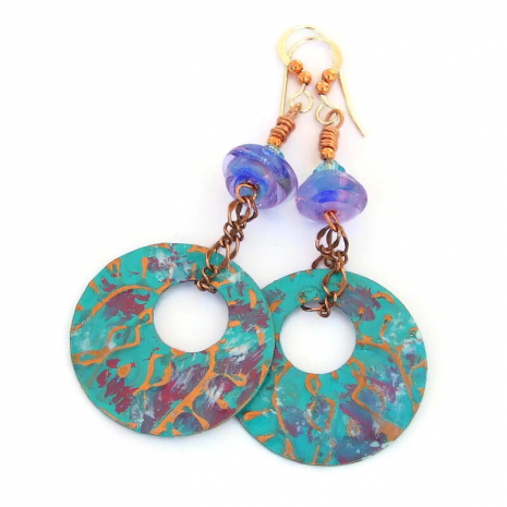 hand painted hoop jewelry gift for women