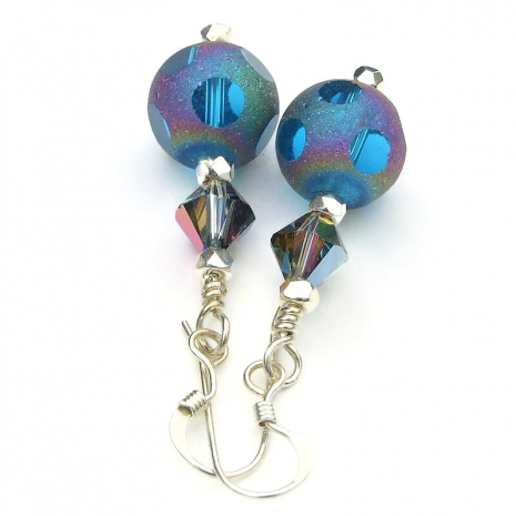 handmade aurora borealis meteorite glass jewelry capri blue