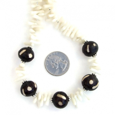 handmade black and white tribal jewelry gift for her