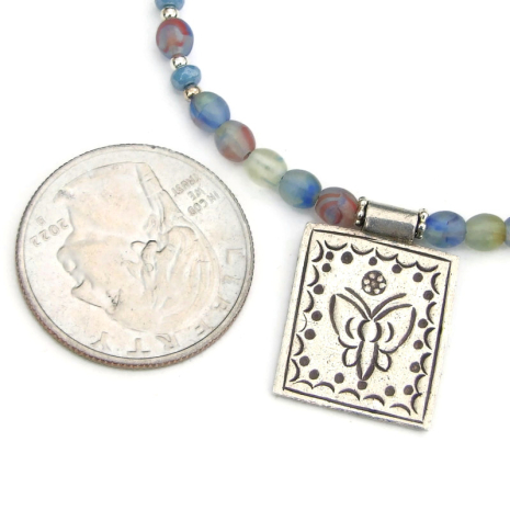 handmade butterfly fine silver jewelry hurricane glass beads