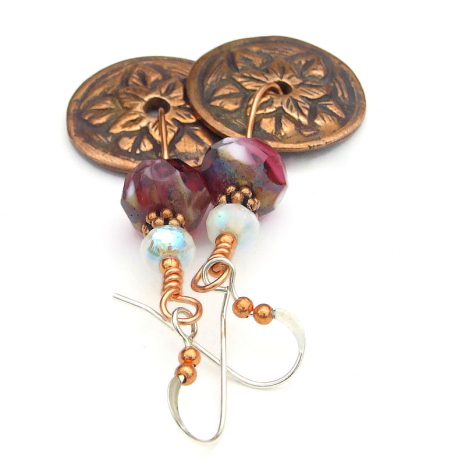 handmade copper flower jewelry boho style