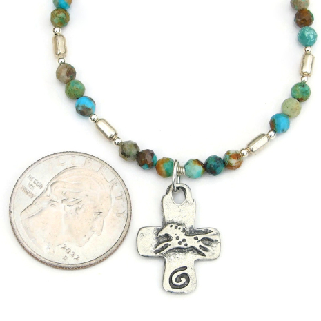 handmade cross horse jewelry spiral heart African turquoise gemstones