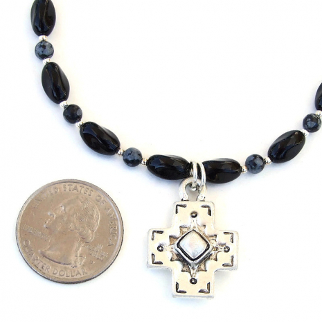 handmade cross jewelry with gemstones