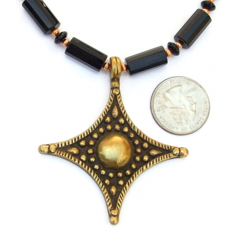 handmade cross pendant jewelry black onyx religious