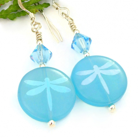 dragonfly swarovski crystal jewelry czech glass laser etched