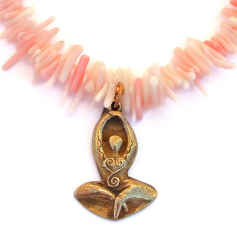 handmade goddess rising pendant necklace gift for her