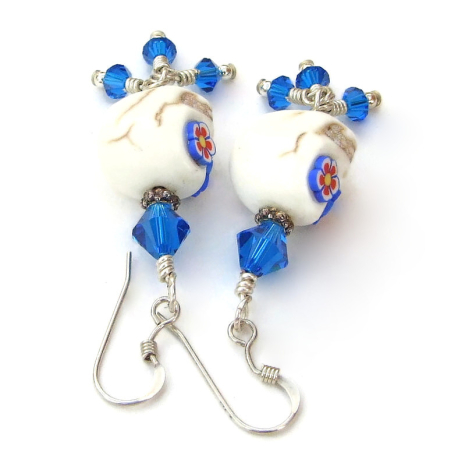 handmade halloween day of the dead flower skull jewelry crystals