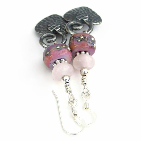 handmade hearts spirals flowers jewelry textured pewter