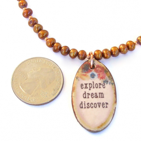 handmade inspirational pendant jewelry artisan gift for her