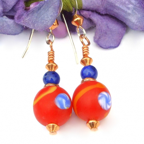 handmade Java glass jewelry lapis lazuli