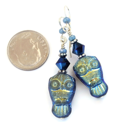 handmade owl earrings gift for her