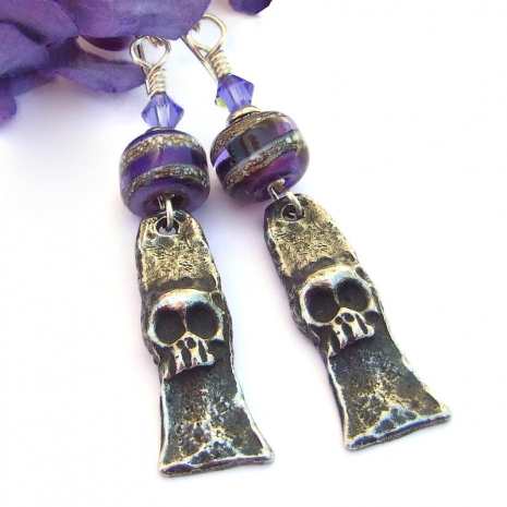 handmade skull jewelry Day of the Dead Halloween