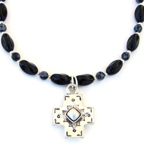 handmade Southwest cross necklace gift for women