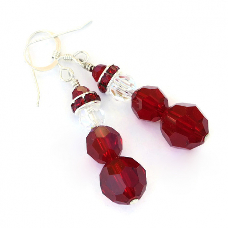 handmade swarovski crystal santa jewelry holiday earrings