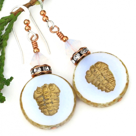 handmade trilobite earrings for women