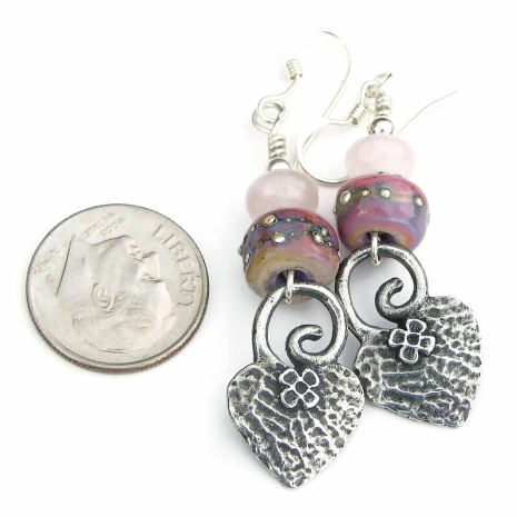 hearts handmade jewelry flowers spirals gift for her