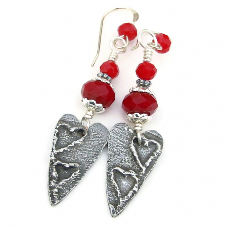 hearts heart jewelry handmade valentines gift for women