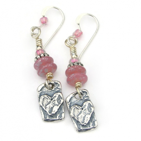 hearts valentines earrings gift for women