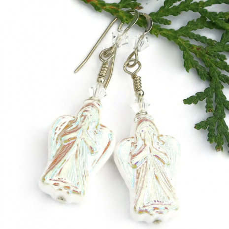 heavenly angel handmade jewelry white AB swarovski crystals