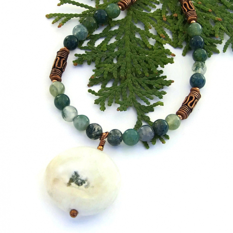 One of a kind solar quartz pendant necklace gift idea.