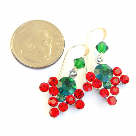 holiday christmas vintage crystal jewelry handmade gift for her