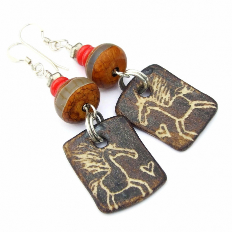 horse horses heart boho jewelry gift for her