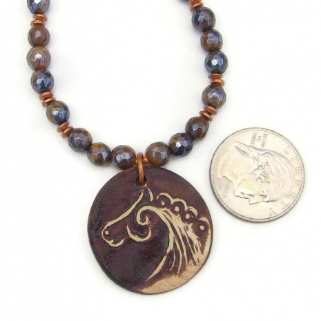 horse lover spiral handmade jewelry gift for her
