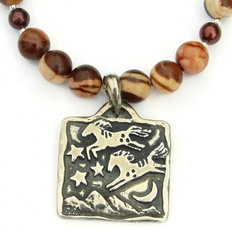 horses horse pendant jewelry handmade gift for her