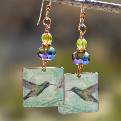 hummingbird earrings gift for women