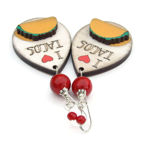 i love tacos handmade jewelry gift for her