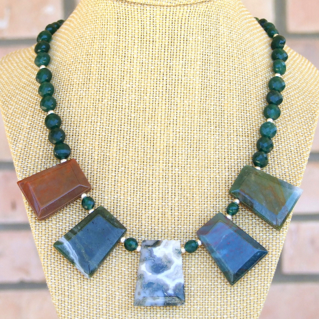 india agate gemstone necklace handmade gift for women