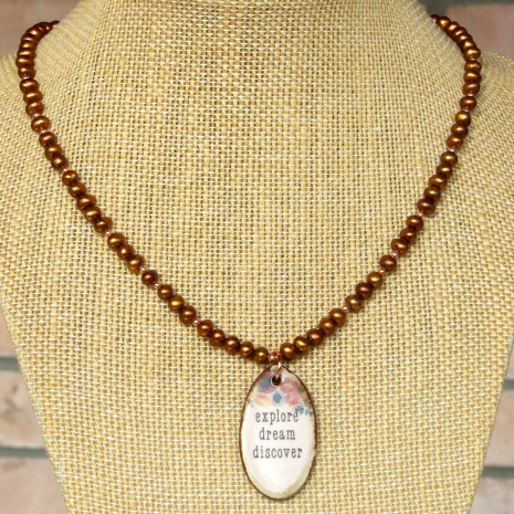 inspirational necklace handmade gift for women