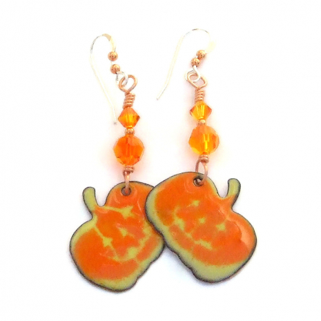 jack o lantern pumpkin earrings halloween gift for her