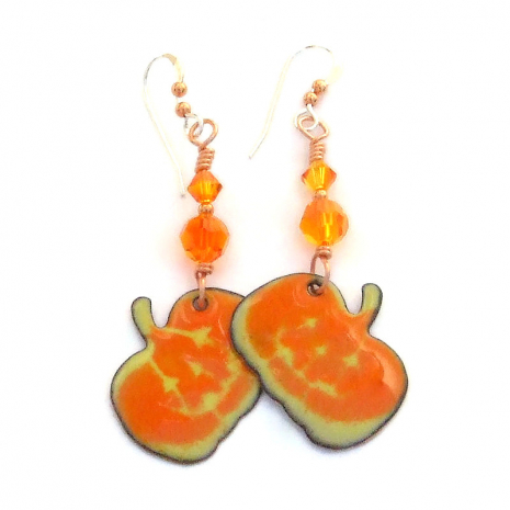 jack o lantern pumpkin earrings halloween gift for her