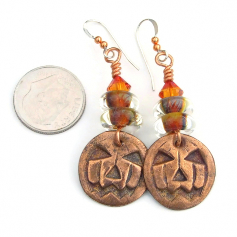 jack o lantern pumpkin jewelry handmade halloween gift for her
